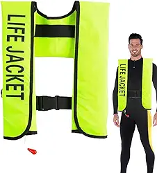 Colete Salva-Vidas Adulto Para Caiaque, Colete Inflável Automático de Flutuação, Colete de Flutuação Portátil para Kayak Pesca Stand Up Paddle Praia e Navegação
