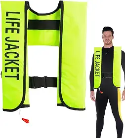 Colete Salva-Vidas Adulto Para Caiaque, Colete Inflável Automático de Flutuação, Colete de Flutuação Portátil para Kayak Pesca Stand Up Paddle Praia e Navegação