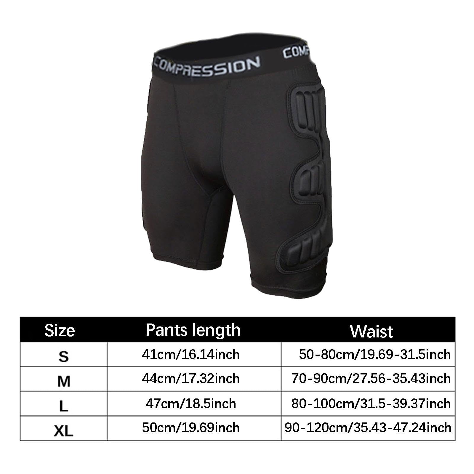 Perfeclan Short de Gardien de But, Short de Protection avec Coussinets Cuisses, Pantalon Rembourré Anti-Chocs, Respirant, Ceinture Élastique Ajustable, pour Football et Rugby