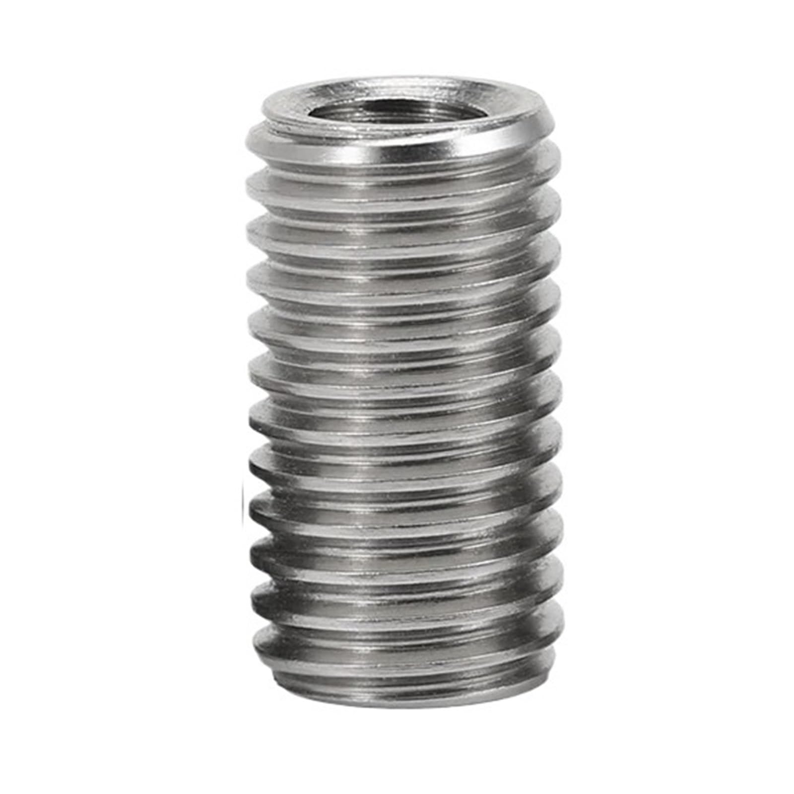 PULaif Self Tapping Thread Insert, M10 M12 Slotted Inside Outside Self Tapping Thread Insert Adapter Nut Sleeve(Length 15mm,M12xM16-(1pcs))