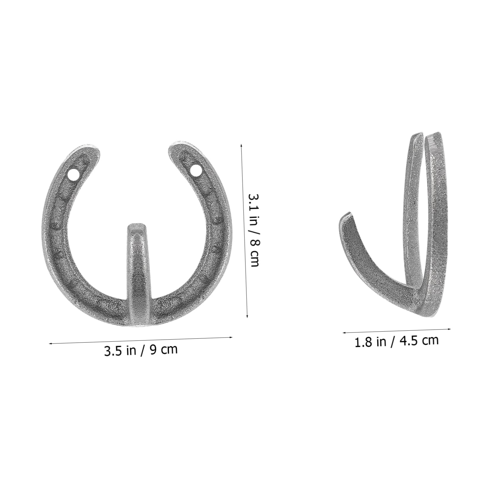 INOOMP Gancio da Parete a Ferro di Cavallo 4 Pezzi in Ferro Retro