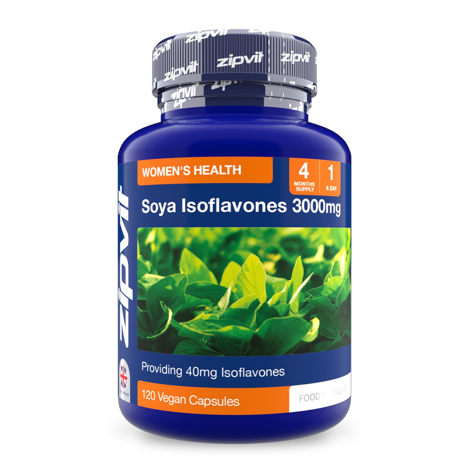 Zipvit SOYA Isoflavones 3000mg,120 Vegan Capsules, 4 Months Supply
