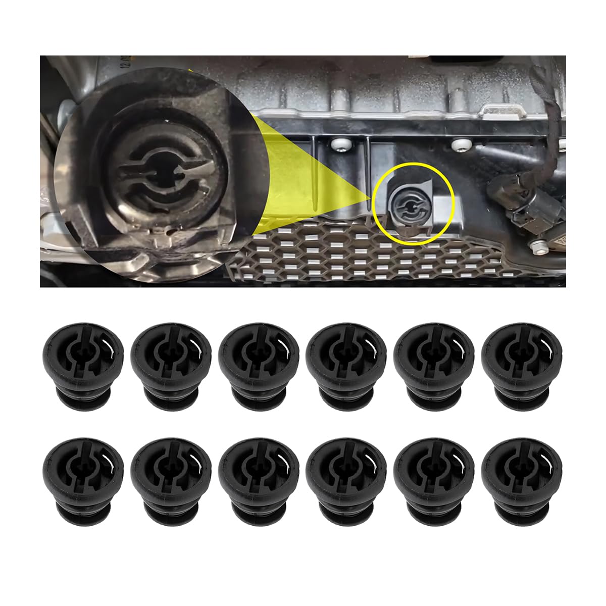 AUCELI 12 PCS Car Sump Oil Drain Plug Tap Thread Tool-OEM#06L103801, Vehicle Oil Pan Screws Re-Thread Tool Set Engine Care Tools with Rubber Mat, Fits A4, A6, Q3, Q7, S3 and More