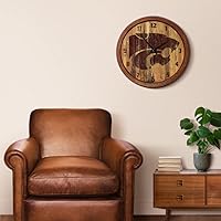 Vista 89 de The Fan-Brand NCAA Oklahoma Sooners: Faux Barrel Top Wall Clock Sports Team Bar Sign Décor - Home Man Cave, Party Decoration - Made On Demand