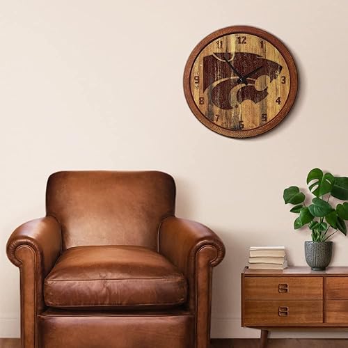 Miniatura 89 de The Fan-Brand NCAA Oklahoma Sooners: Faux Barrel Top Wall Clock Sports Team Bar Sign Décor - Home Man Cave, Party Decoration - Made On Demand