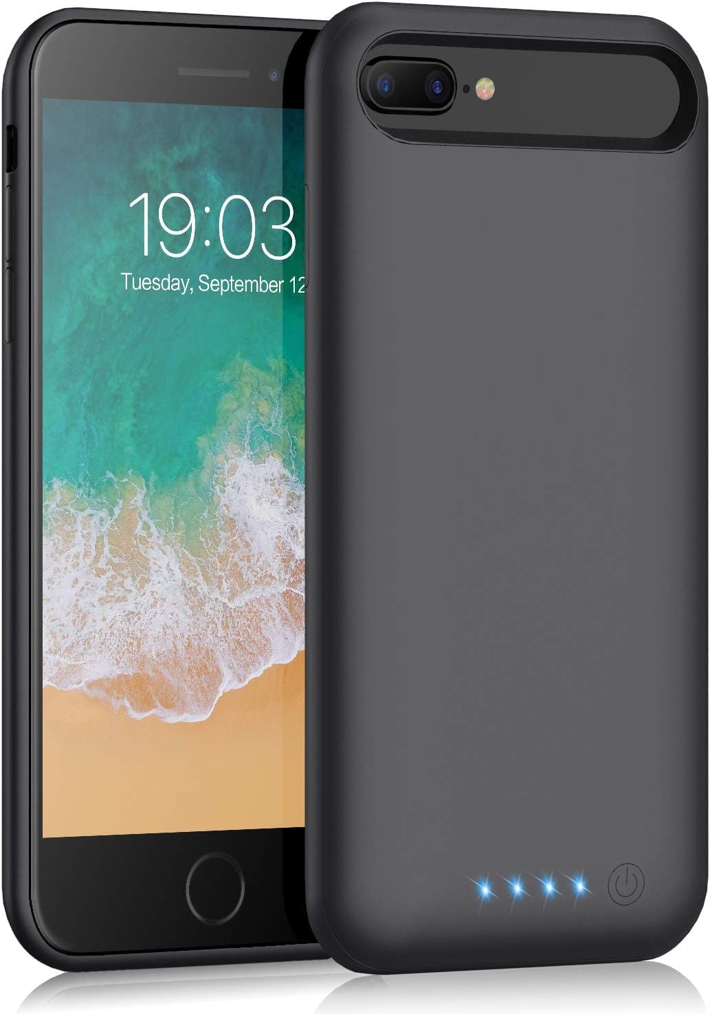 Battery case for iPhone 7 Plus/ 8 Plus/6 Plus/6s Plus, Kilponen 8500mah Portable Protective Battery Charging Case Slim Extended Rechargeable Battery Pack Charger Case for iPhone 8 Plus 7 Plus 6 Plus