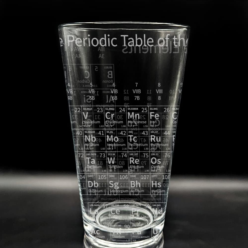 PERIODIC TABLE of ELEMENTS Engraved Pint Glass | Great Gift for Geeks, Nerds, Teachers and Students | Unique STEM Physics Chemisty Beer Decor image 3