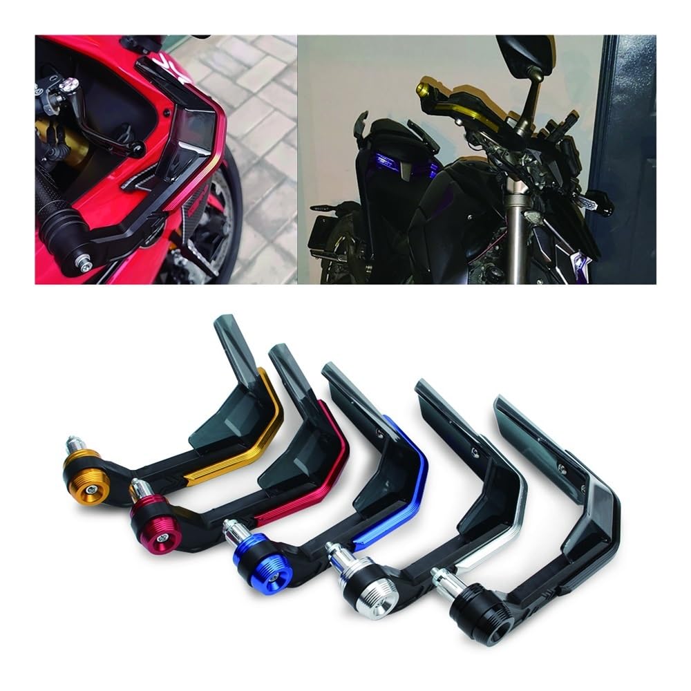 Protectores de Manillar universales a Prueba Viento 7/8 "para Motocicleta, Scooter, Protector Palanca Freno con Refuerzo Aluminio(Sliver)