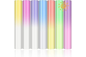 UV Color Changing Heat Transfer Vinyl 12"x 10"-7 Sheets: Transform Your Fabrics with Sunlight-Activated Hues