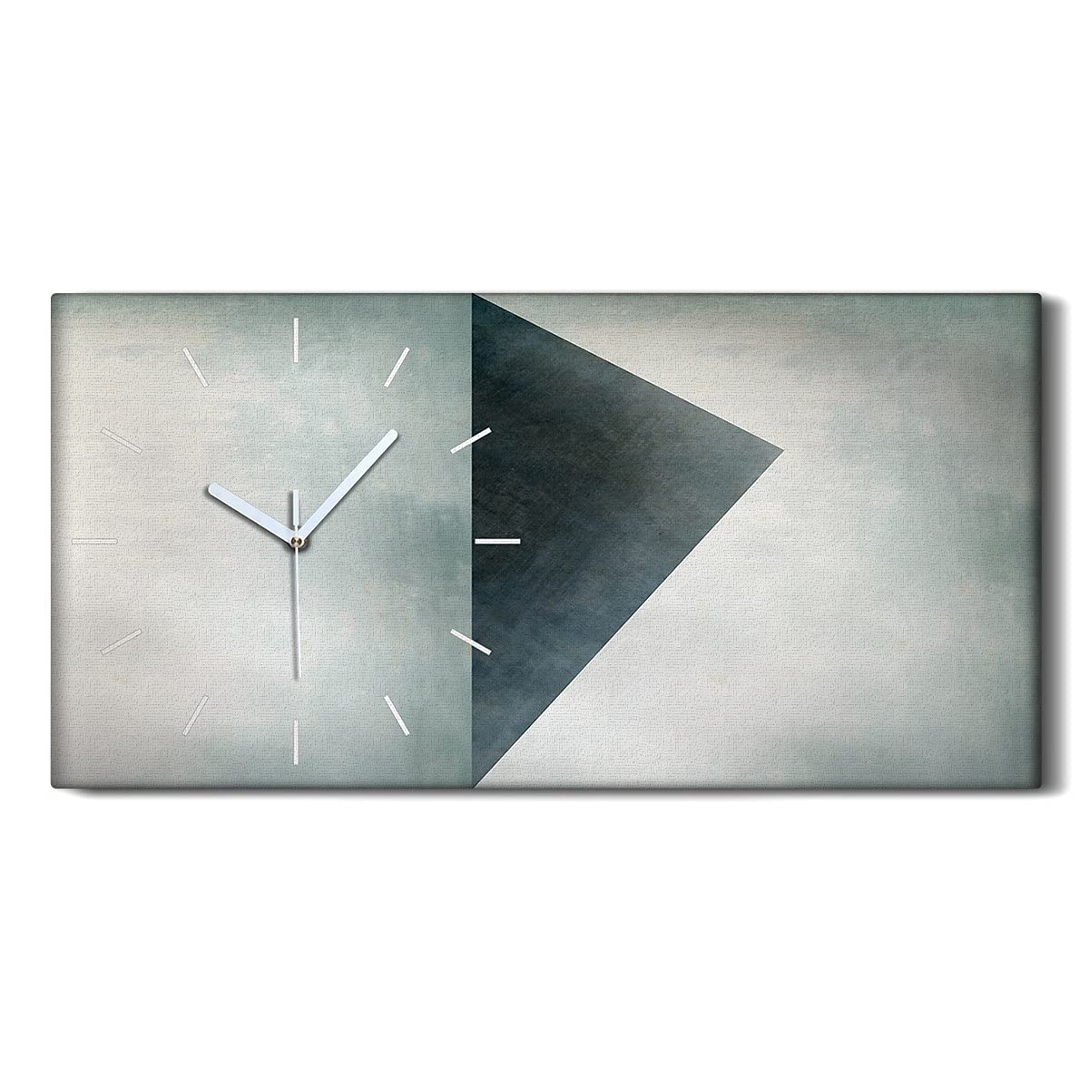Horloge sur Toile Décoration Salon Moderne Tableau Mural Géométrique Silencieux 60x30