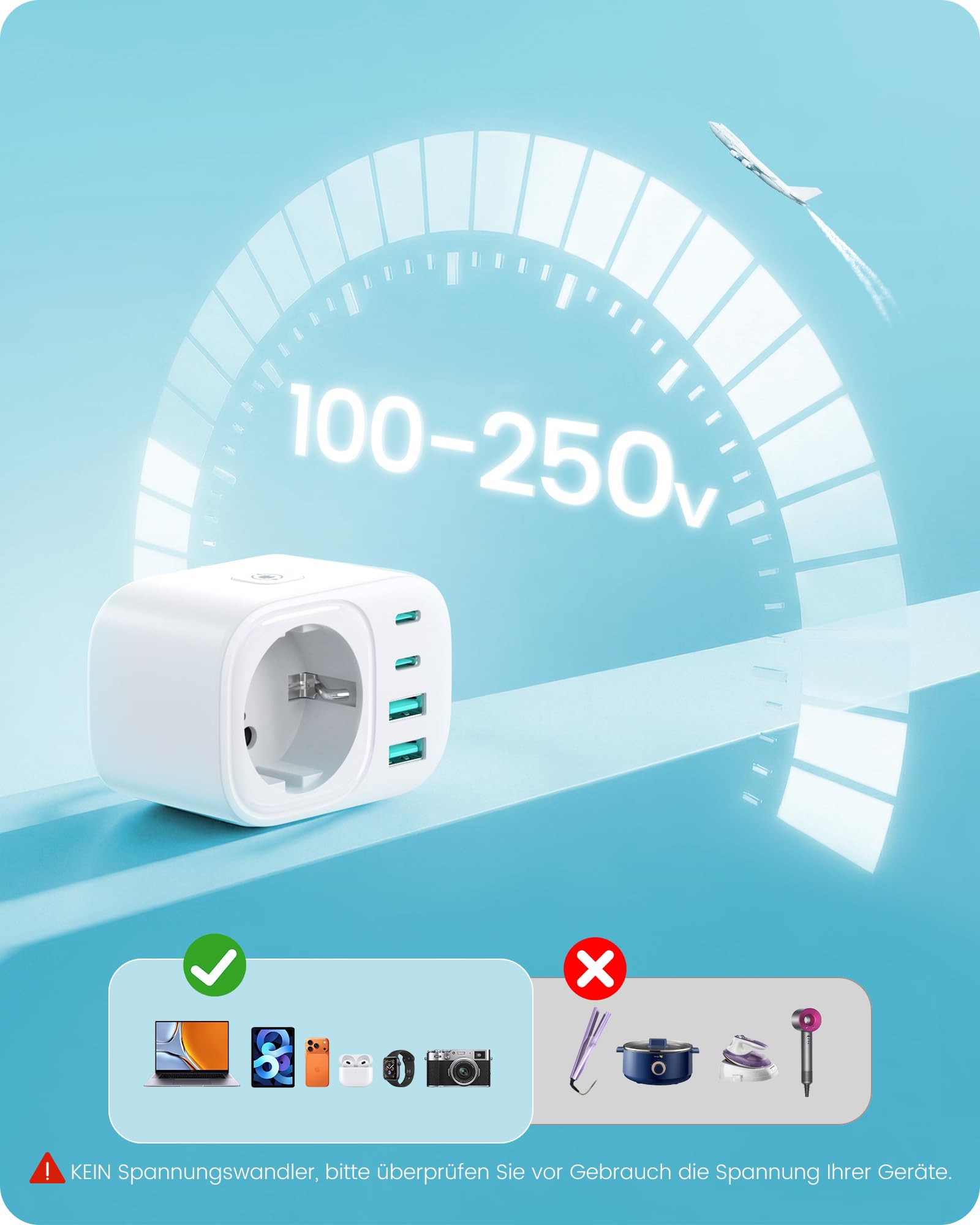 LENCENT Reiseadapter Weltweit Set Typ B, L, D, G, I, Universal Travel Adapter Internationaler Steckdosenadapter für USA England Japan Costa Rica Mexico Thailand Malediven Sri Lanka Australien