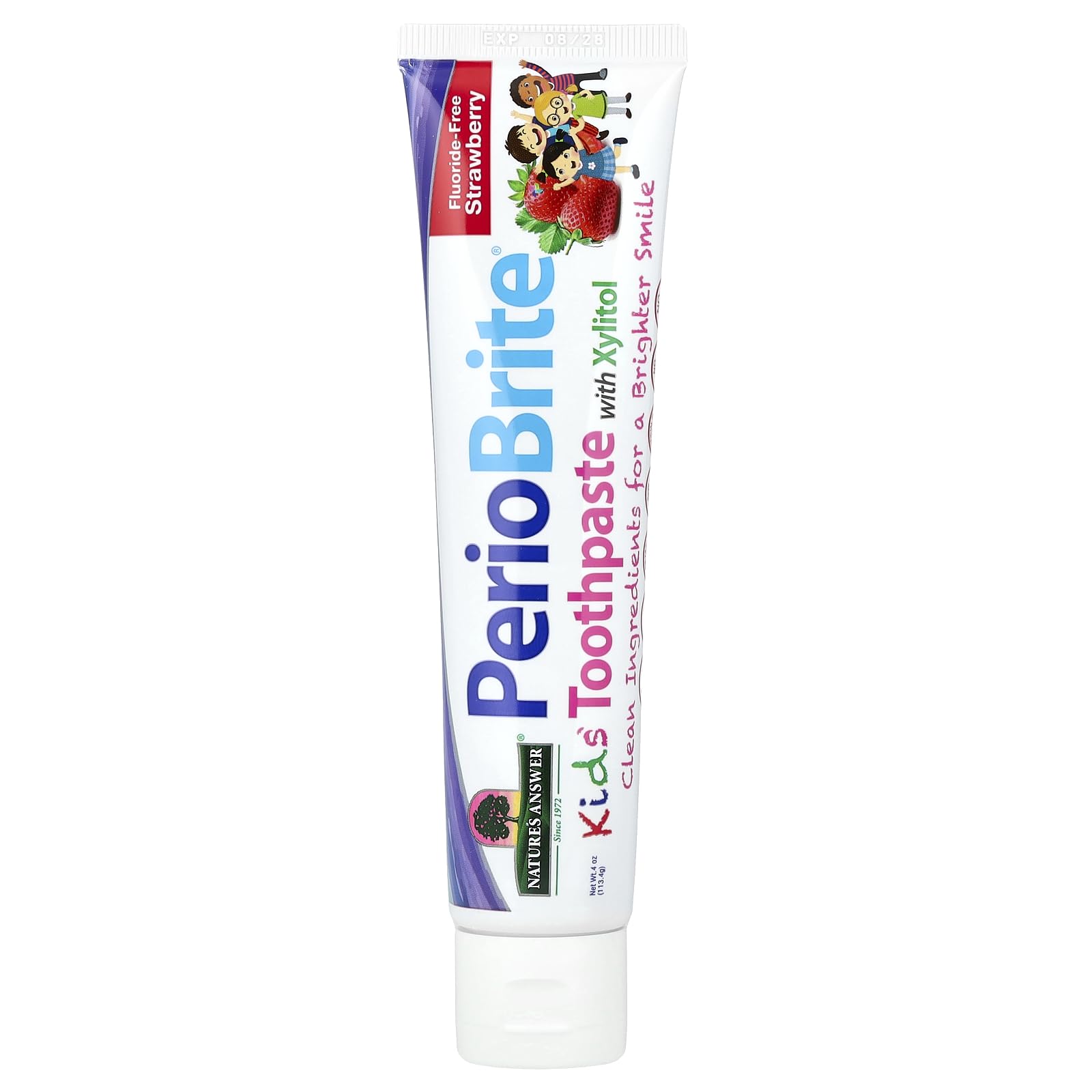 Nature's Answer PerioBright®, Kids' Fluoride-Free Toothpaste with Xylitol, Strawberry, 4 oz (113.4 g)