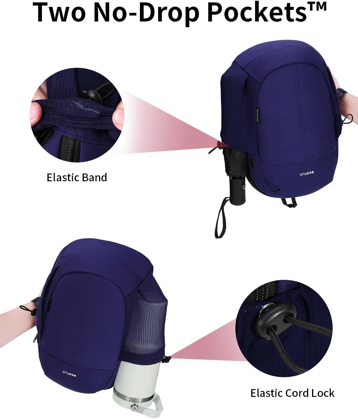 ECOHUB Crossbody Bags for Men with RFID Anti-Theft Lightweight Travel Hiking Sling Backpack Small Sports Shoulder Bag, Blue