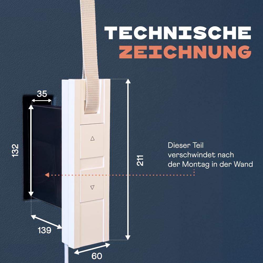 Home Pilot - Gurtwickler Pure smart, Rollladenantrieb kompatibel mit Gateway premium zur smarten App-Steuerung. Elektrischer Gurtwickler | Nachrüstung | Unterputz - 10122345