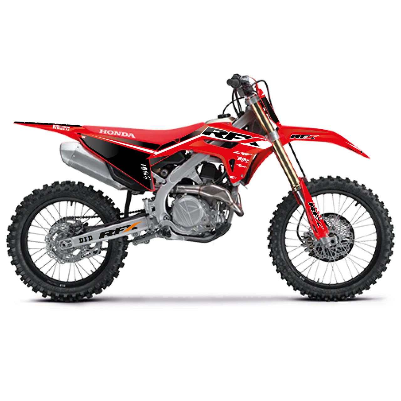 Red And Black Crf 250 Plastic Kit Full Graphics Kits Honda CR & CRF