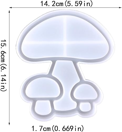 Miniatura 2 de Molde de resina para bandeja, molde de silicona en forma de hongo, moldes de fundición de resina epoxi para almacenamiento de joyas, plato de comida