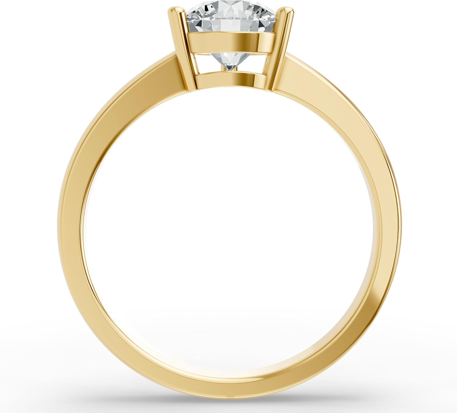 0.75CT Round Shape Lab Grown F Diamond in 10K Yellow Gold Ring for Women 7