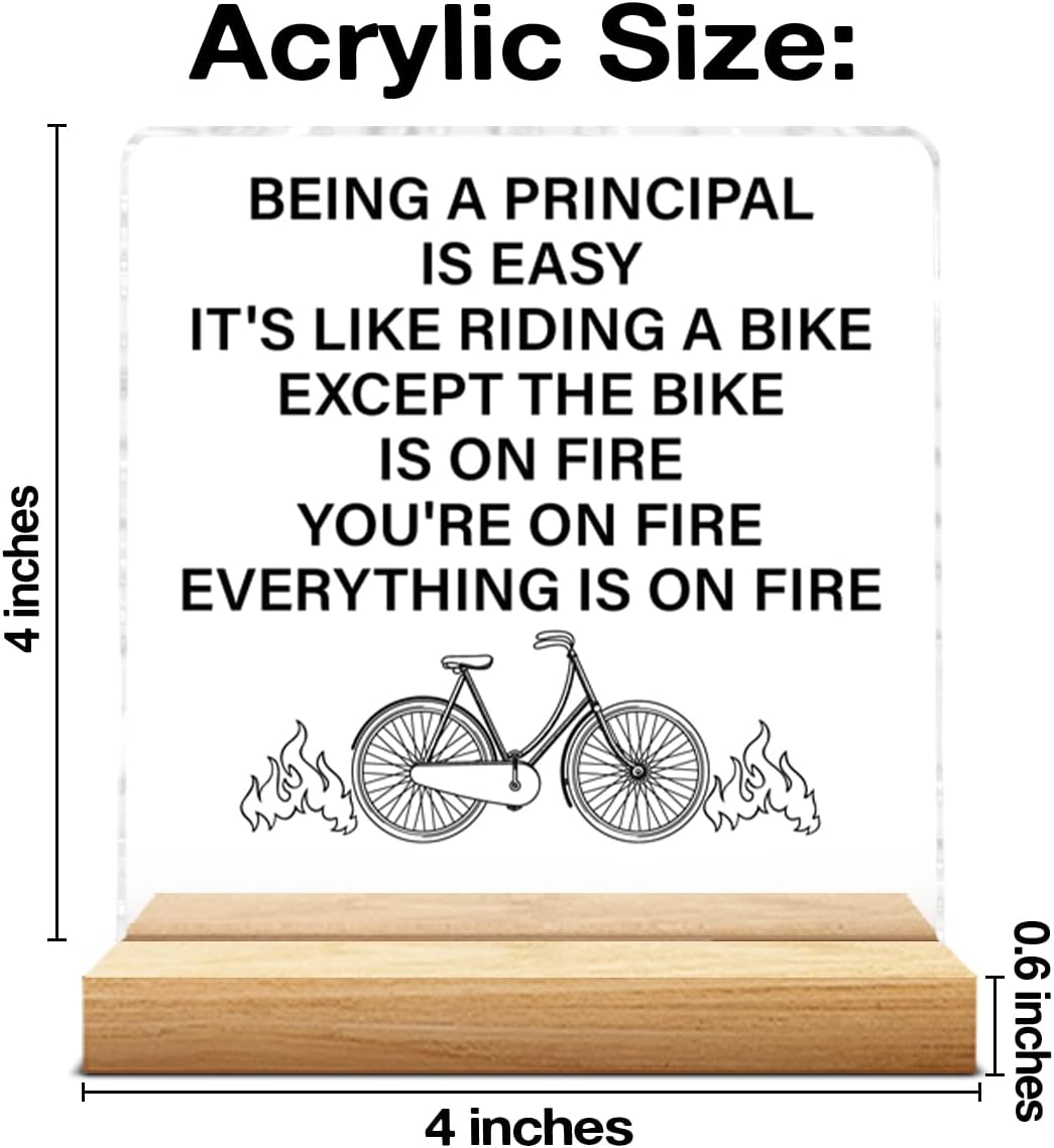 Principal Appreciation Gifts for Women Men, Gifts for School Principal Leaving Birthday Christmas Back to School, Principals Acrylic Sign Office Desk Decor - Image 3