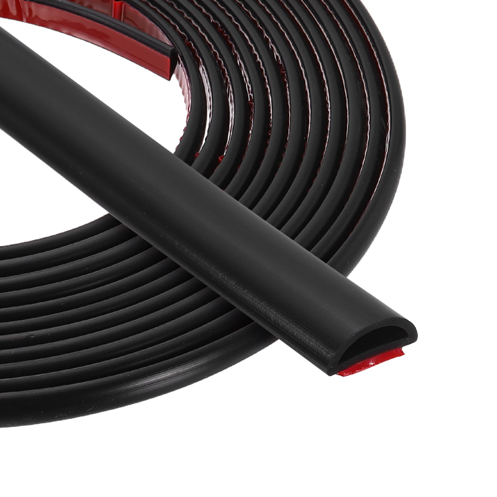 PATIKIL 5 Meters Silicone D Shape Weather Stripping, 9mm W x 4.8mm H Self Adhesive Backing Door Seal for Door Frame Window Insulation RVs Furniture Cabinets, Black โ image 1