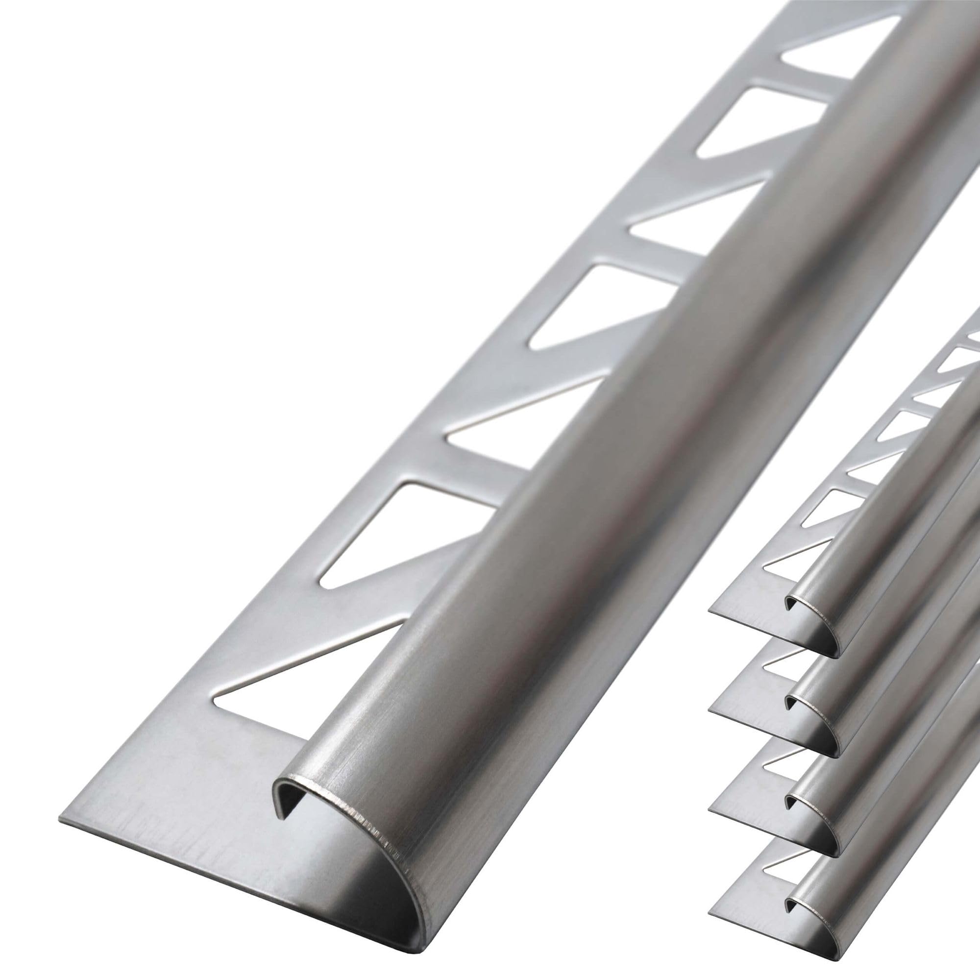 5x Fliesenschiene Viertelkreis 250cm x 12,5mm Edelstahl gebürstet