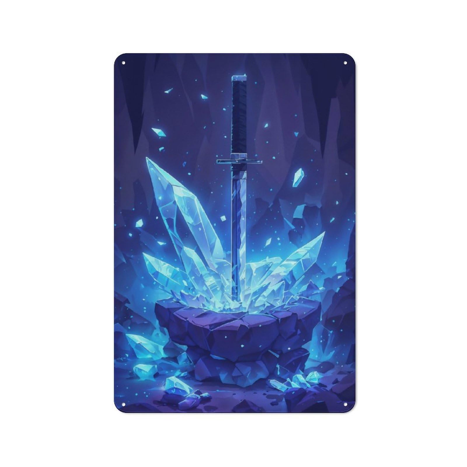 Junmoney The Crystalize Sword 30X20cm Retro Metal Sign With For Café Or Restaurant, For Collectors Decorating Cafés And Restaurants