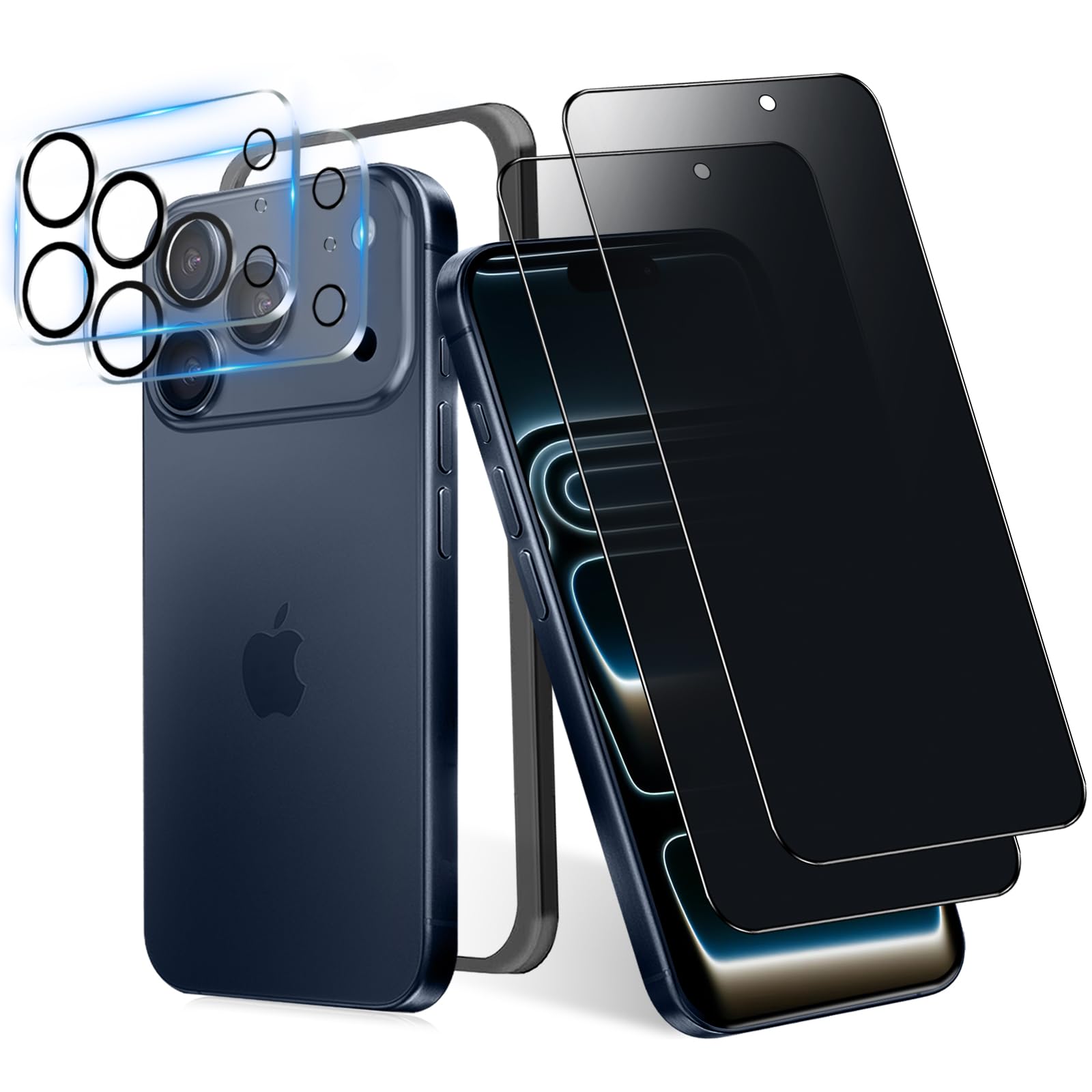 MINIKA 180度 覗き見防止フィルム iPhone 17Pro 用の ガラ…