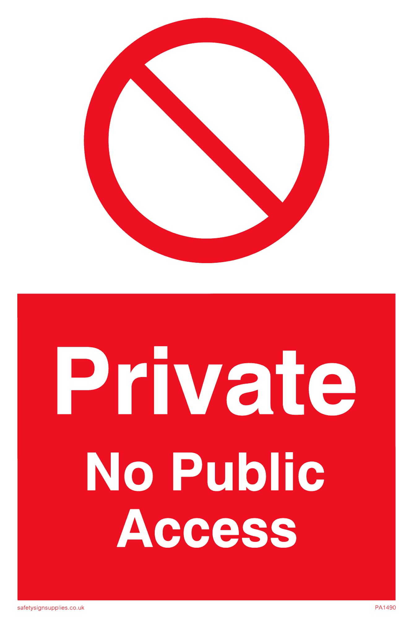 Pack of five - Private No Public Access Sign - 100x150mm - A6P