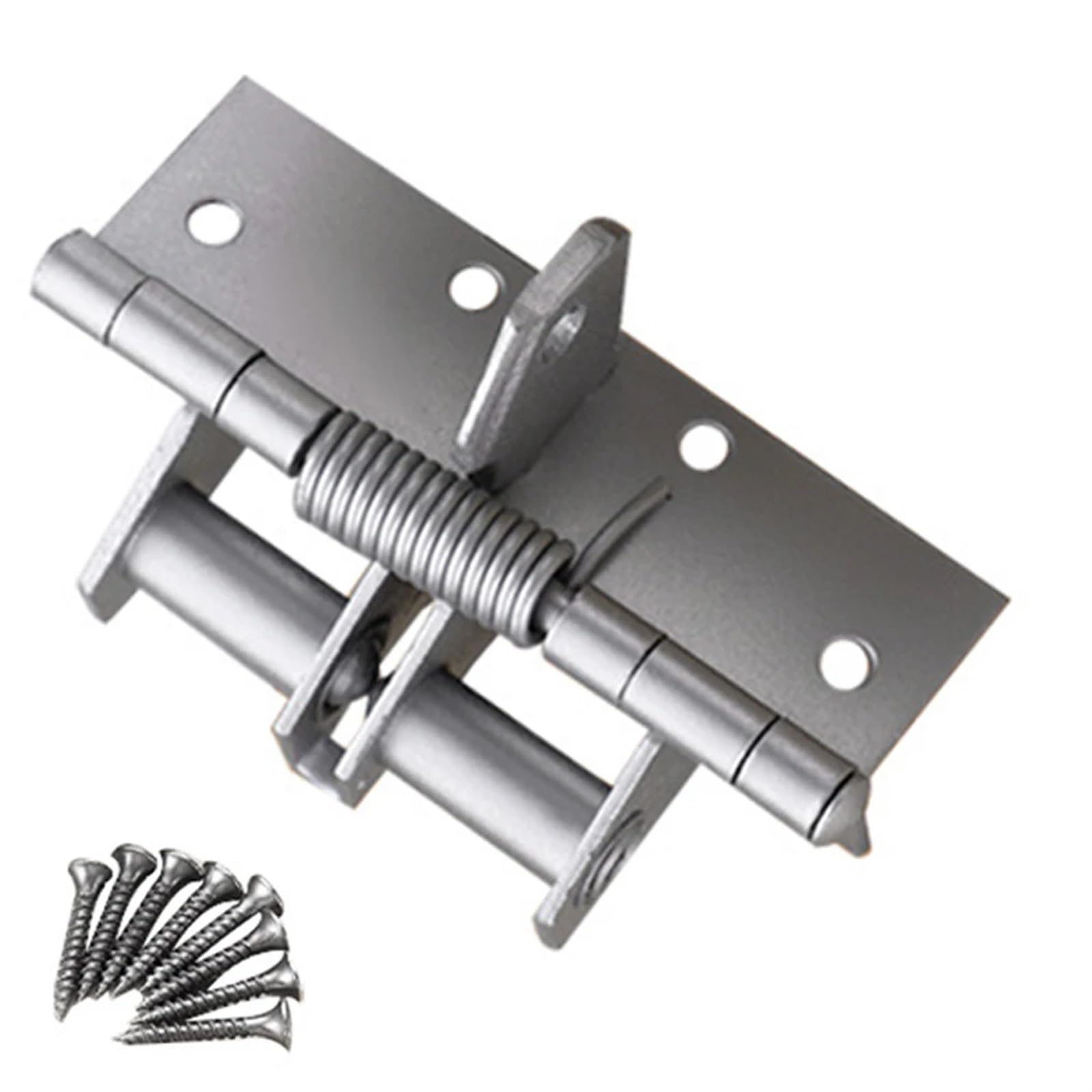 Flush Hinges Hinges Mute 4 Inch Spring Door Hinge 90-Degree Positioning Automatic Closer Closing Equipment(Silver)