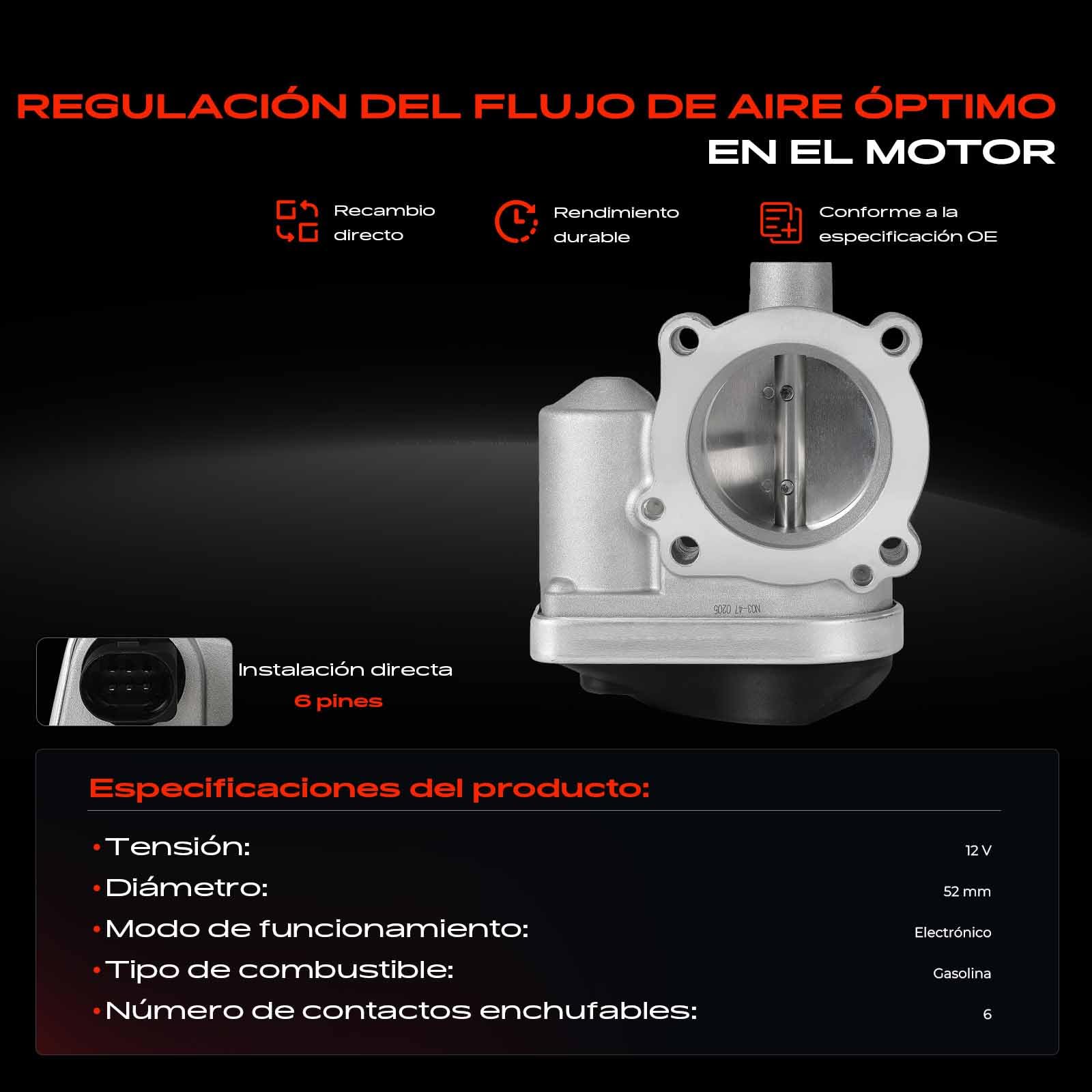 Frankberg Cuerpo del acelerador Compatible con Golf IV 1J1 Polo 9A 9N Cordoba 6K1 6K2 Ibiza II 6K1 B.o.r.a 1J2 Leon 1M1 Toledo II 1M2 Fabia I 6Y2 Replace# 408238373R002