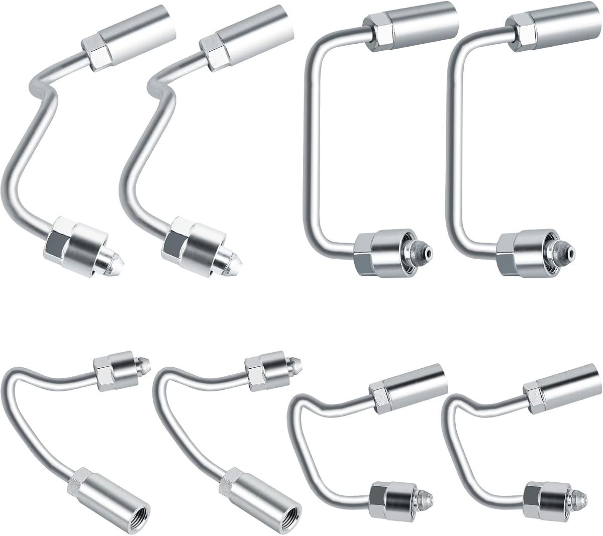 MuHize 97371994 Fuel Injector Lines for Duramax LMM 2006-2010 (8 Pack) | High Pressure Fuel Injector Line Kit, Stainless Steel Material, Fits Chevy GMC 6.6L Duramax LMM 2006-2010