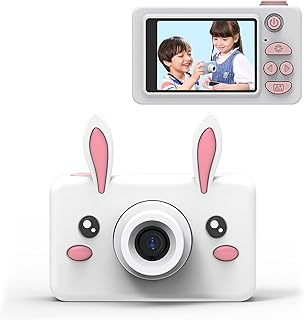 C1 crianças selfie câmera câmeras de vídeo digital de 32 MP para crianças tela IPS de 2 polegadas com reconhecimento facial estojo protetor de desenhos animados 32G TF cartão presentes para meninas