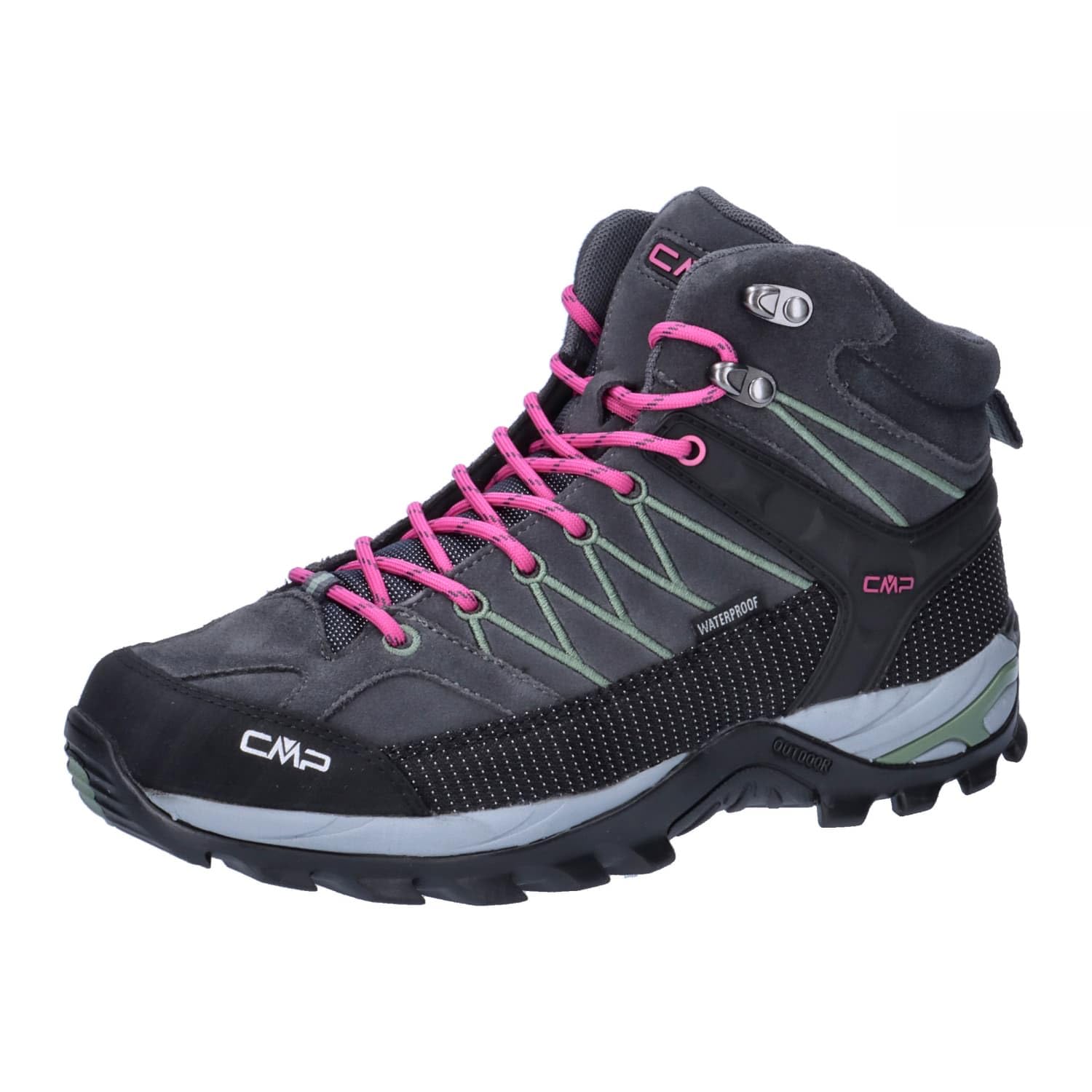 CMP Rigel Mid Wmn Trekking Shoes Wp, Scarpe da trekking Donna, Antracite Mineral Green, 41 EU