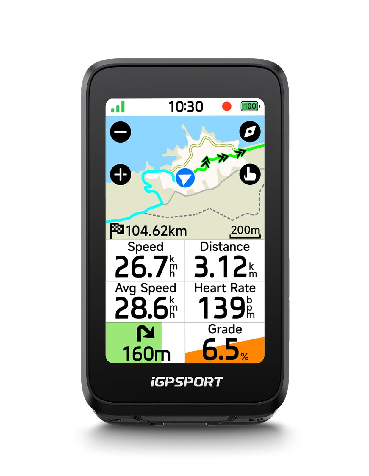 アクセサリー iGPSPORT BiNavi Air iGPSPORT BiNavi Air Bike Computer, 3.0'' Touchscreen MAP Voice