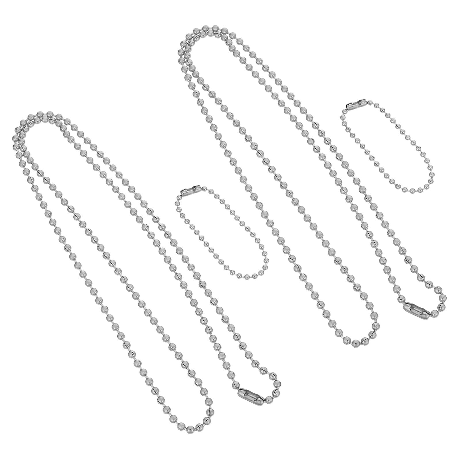 Toddmomy Kit 4 Catenine a Piastrine Militari in Acciaio Inossidabile, Catena a Sfere da Uomo Resistente, con Sgancio Rapido per Portachiavi e Targhette Identificative, per