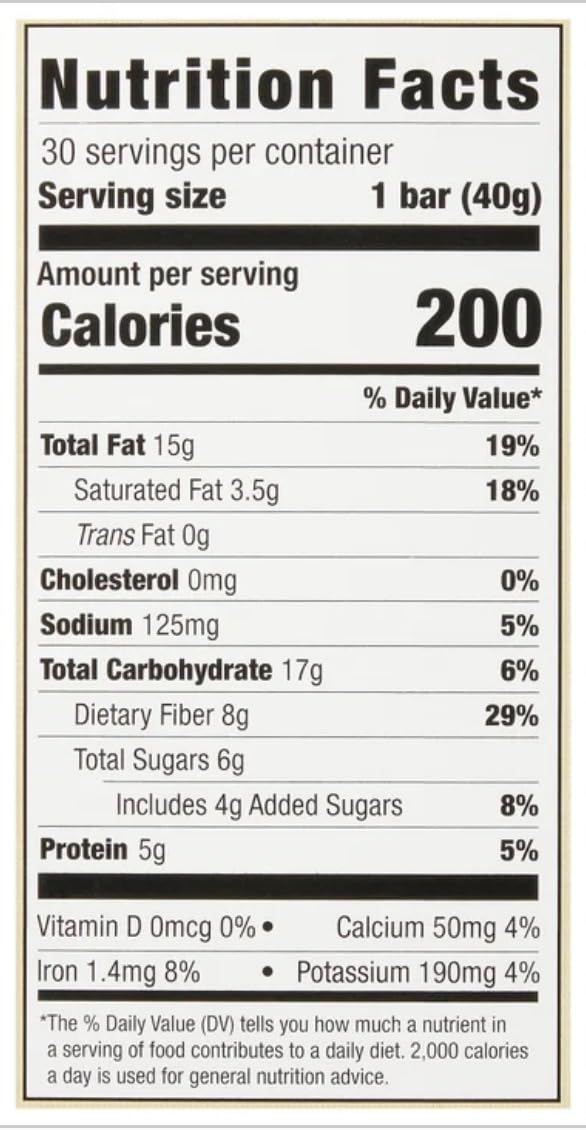 Nut Bars with Cocoa Drizzle & Sea Salt – 30 Count, 1.41 oz Each – Gluten-Free, Excellent Source of Fiber – Distributed by Roman Shopping – kirkland