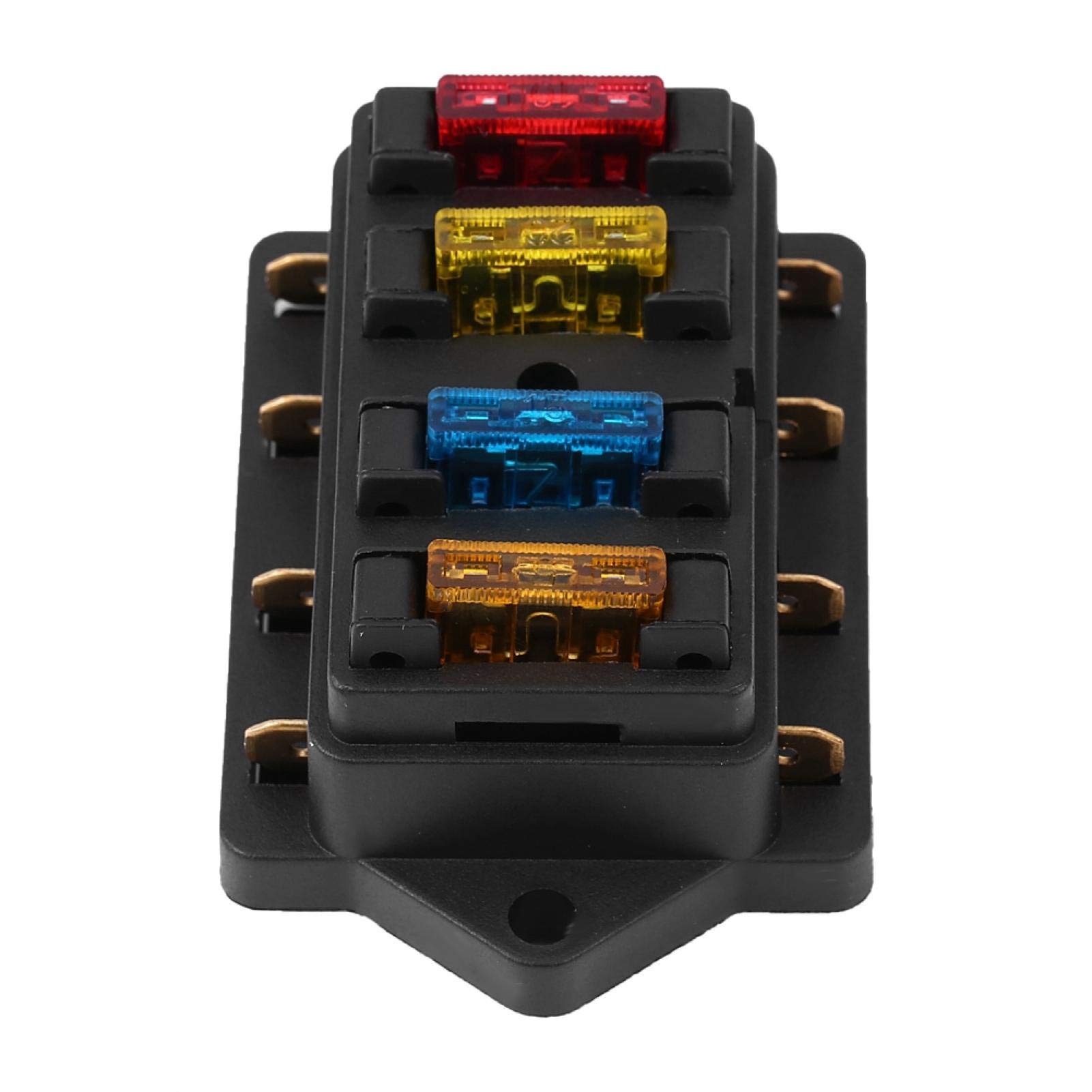 Ubersweet® Blade Fuse Holder, 12-24V Car 4 Way Easy Clean Exquisite Fuse Block Car Blade Fuse Box Good Durability for Man for Car
