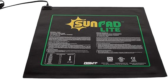 SUNPACK SunPad Lite 45W Seedling Heating Mat, Black, 20.75in x 20.75in - Made for Propagating Seedlings and Cuttings, Ideal for Greenhouses and Indoor Gardening