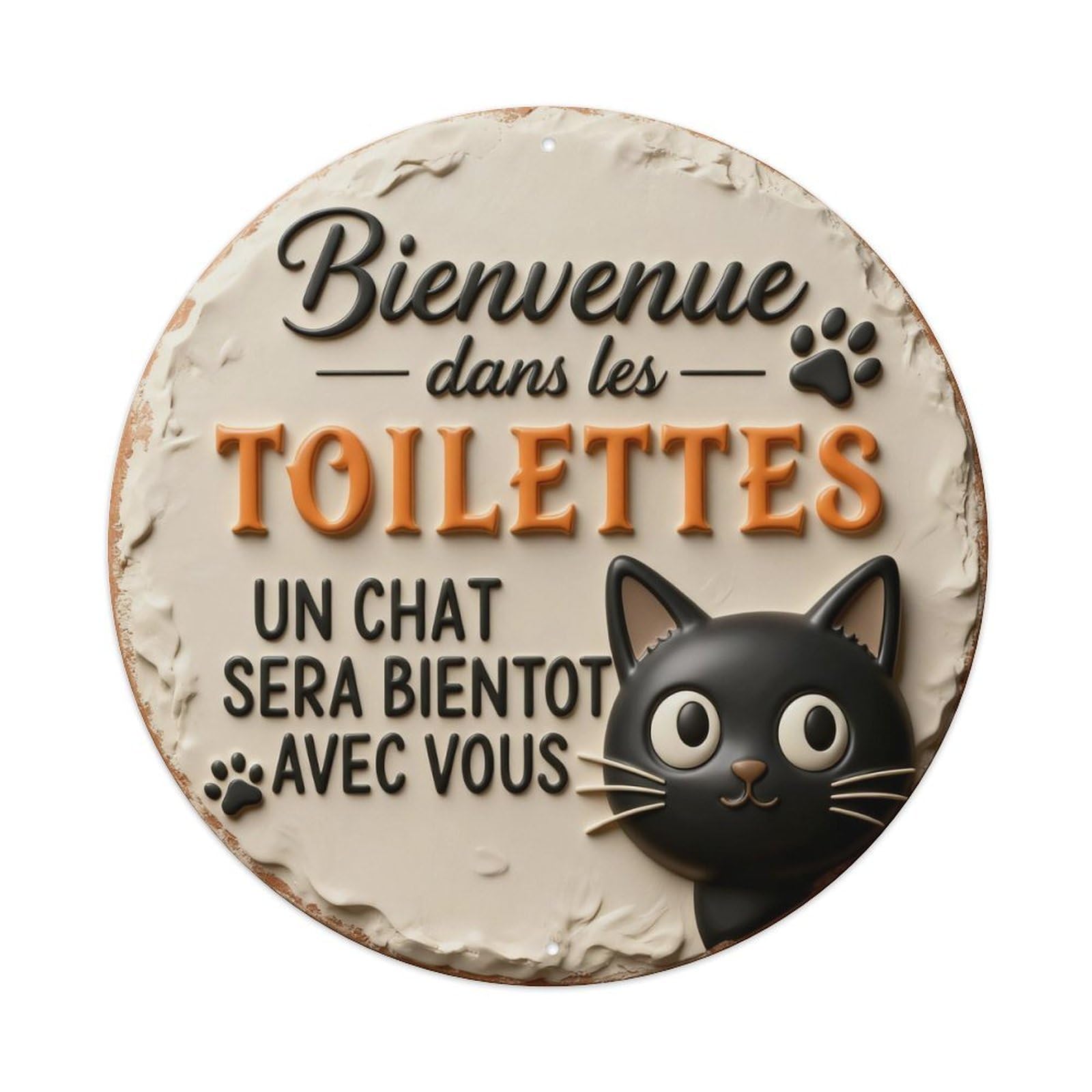 Zlatcbu Vintage Welcome To The Black Cat Toilets Metal Tin Sign Retro Wall Art Poster, Decor For Home Living Room Bar Cafe Garage, 8X8 Inch
