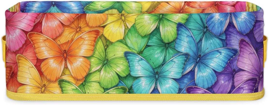 Rainbow Butterfly Small Bathroom Decor Baskets Toilet Paper Basket 1 Pack