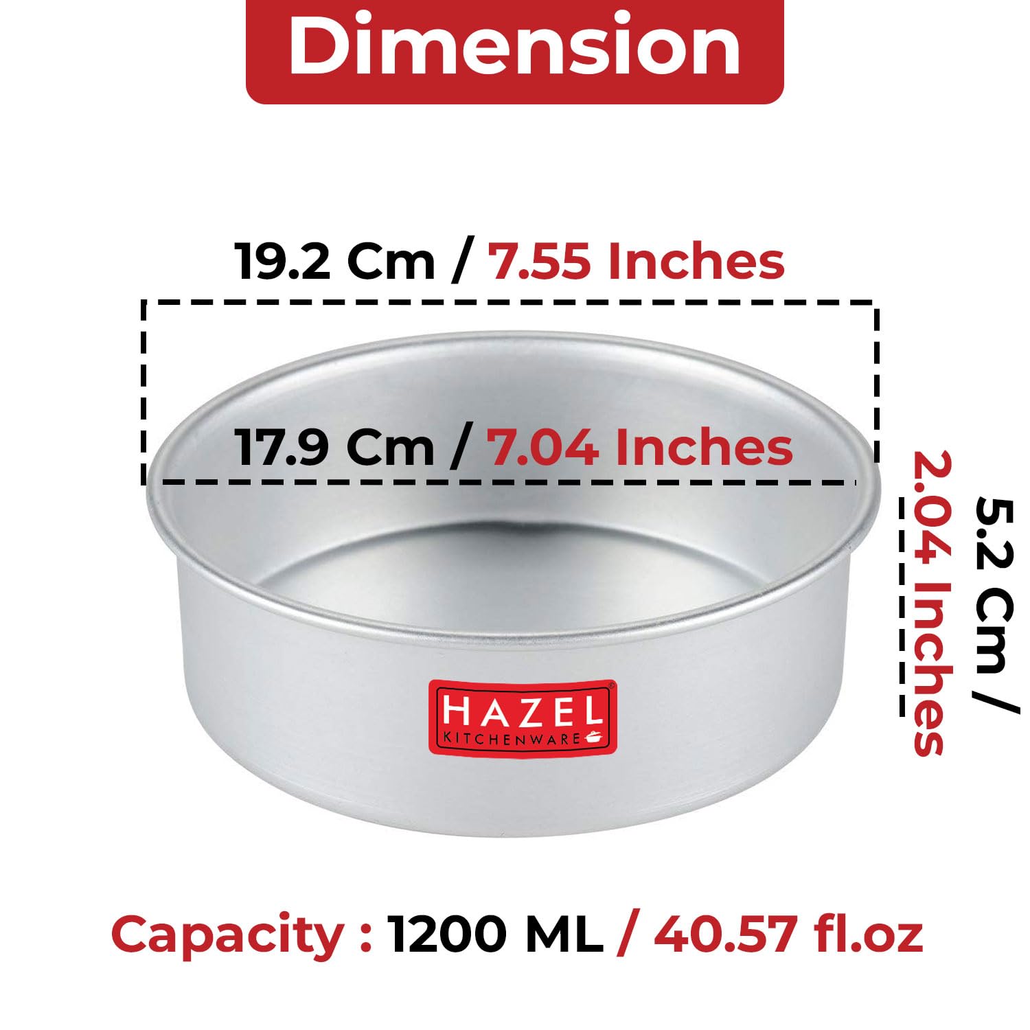 HAZEL Round Cake Mould Tin 7 Inch Aluminium Cake Tin Baking Mould for Microwave Oven | Cake Making Tools Non Stick Pan Kitchen Items 1