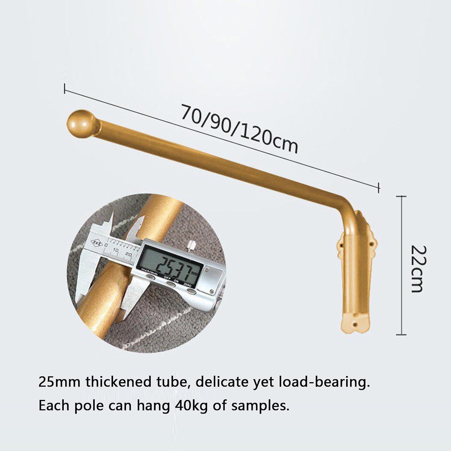 Lot De 5 Tringles À Rideaux Robustes À Bras Pivotant, Rotation À 180°, Tringle pour Panneaux Latéraux De Rideaux, Support De Présentation, Bras De Rideau Gold 120cm