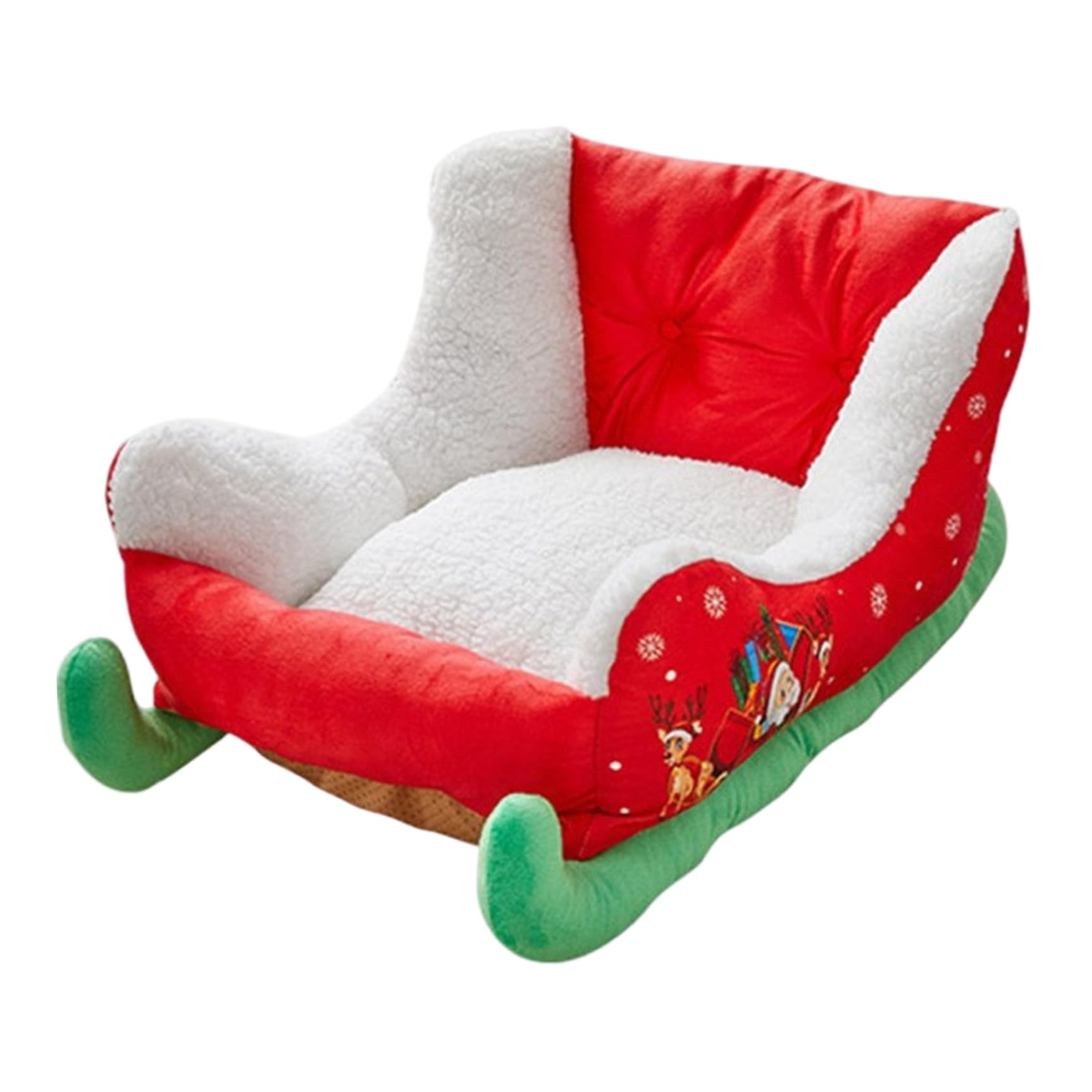 Cuccia per animali domestici con slitta natalizia 60x38x28 cm Morbido peluche