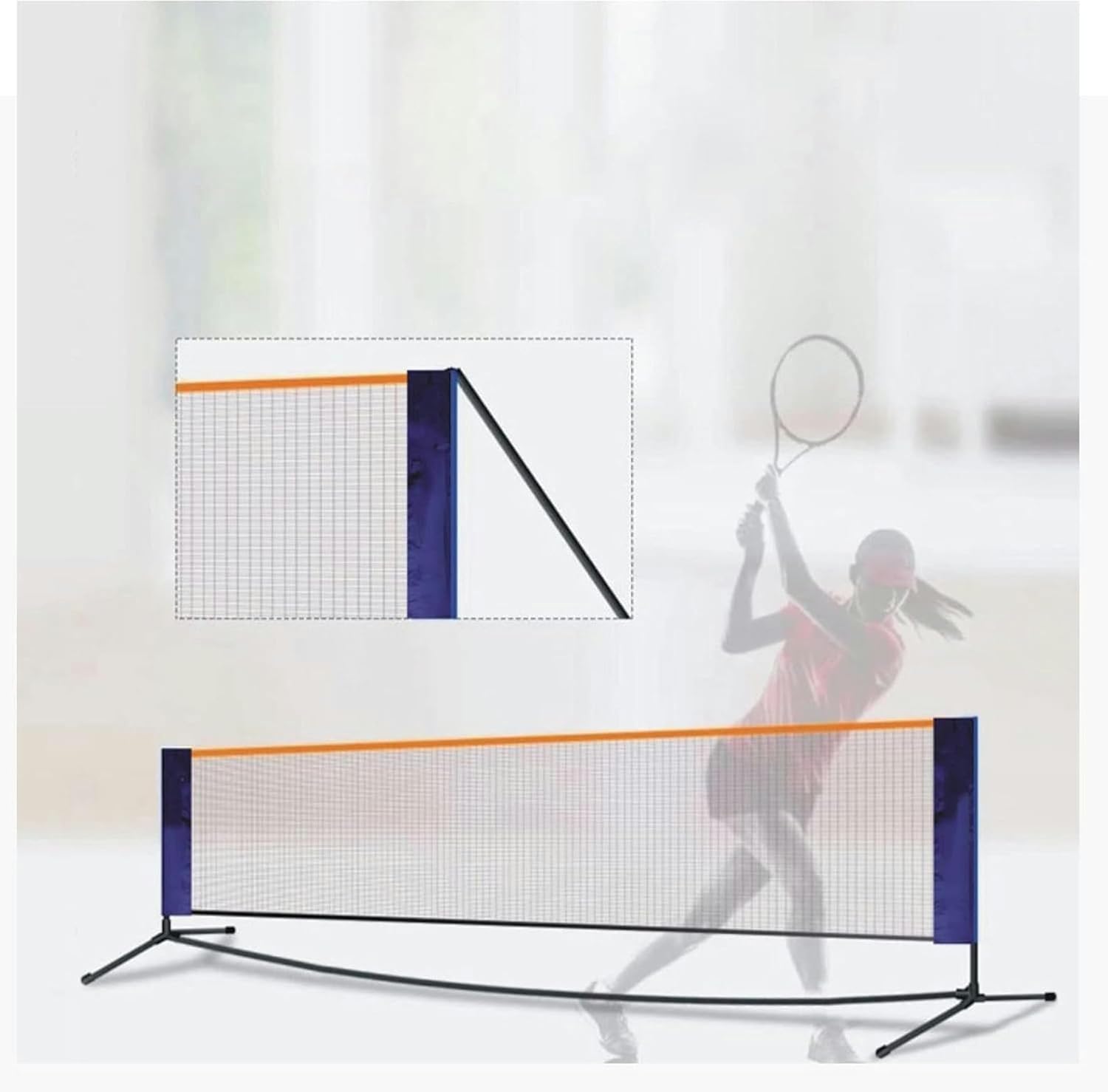 Portable Badminton Net Set, Folding Volleyball Badminton Net, Family Game, Gift for Kids, Backyard Sports, W 410cm