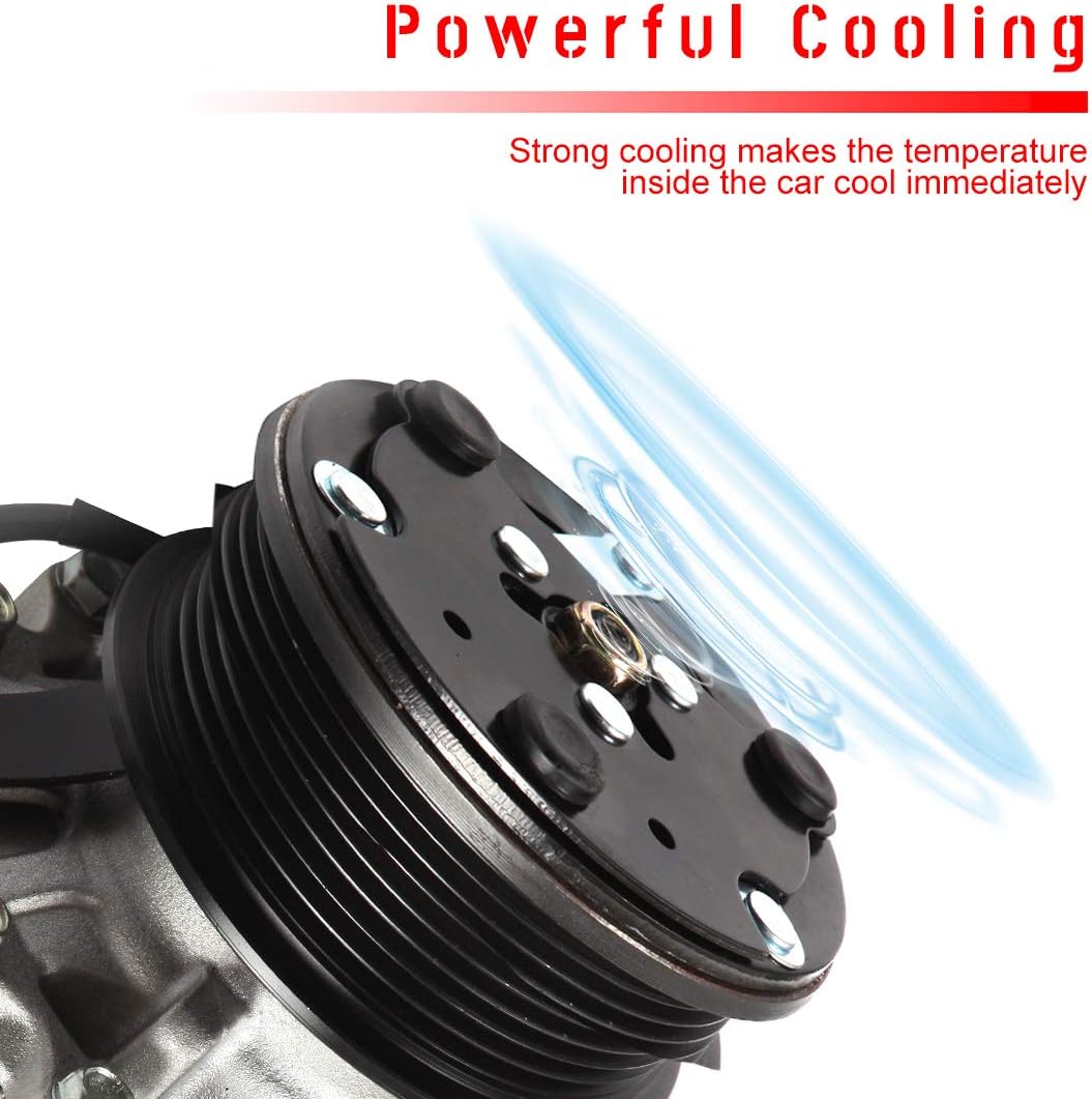 cciyu Air Conditioning Compressor for Chevrolet Equinox 3.4L 2005 Replaces AC Compressor for Car 6 Grooves