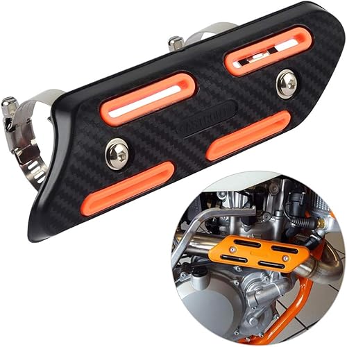 Miniatura 2 de NICECNC Protector de protección térmica universal naranja para tubo de escape de 4 tiempos, compatible con KTM SXF EXCF SMR 250 350 450 500, ver