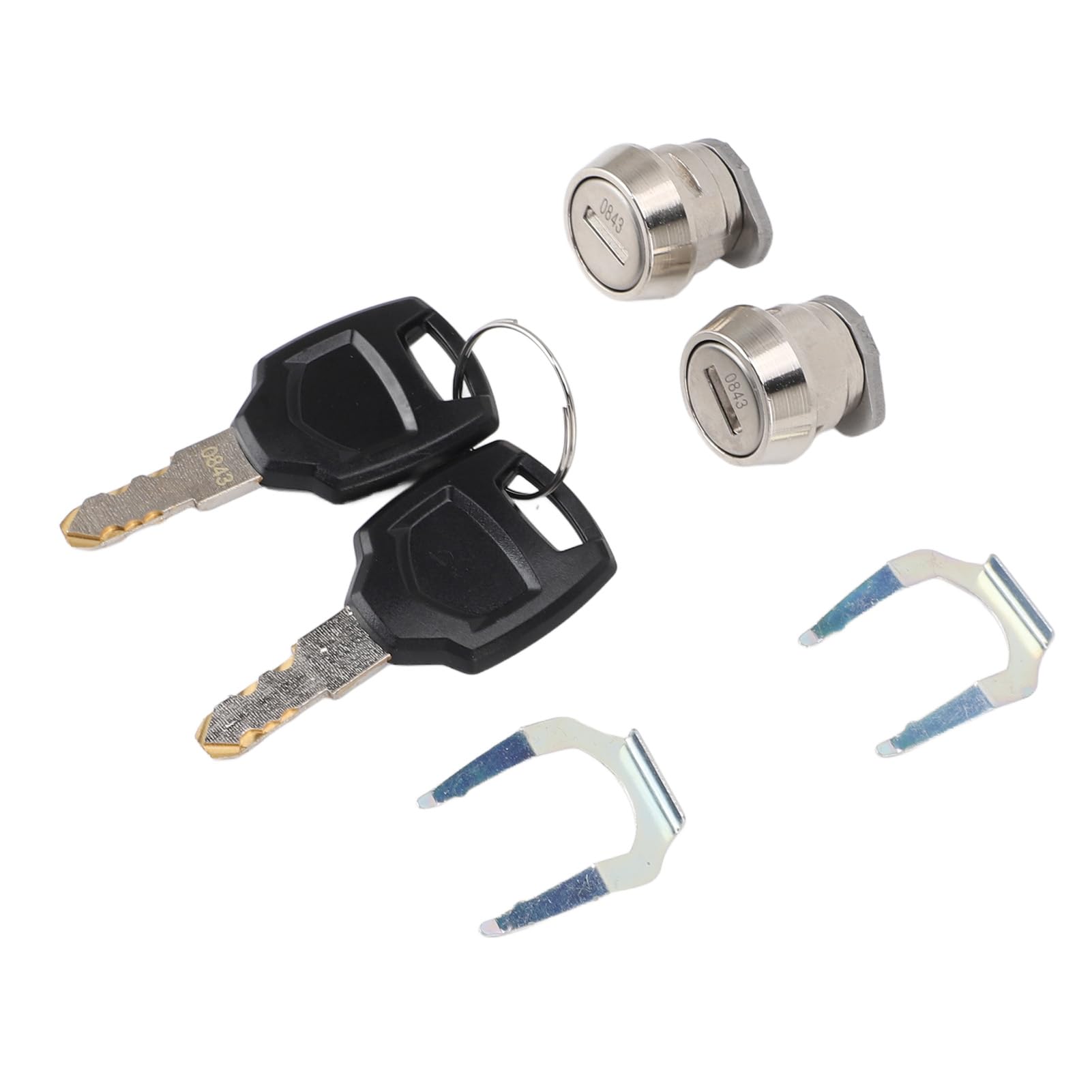 Tbest Juego de Llaves y Enchufes para Baúl de Motocicleta para Maletas de Equipaje Universales de 25 L y 100 L, Cerradura de Aleación de Aluminio con 2 Llaves 2 Cilindros, Fácil Instalación
