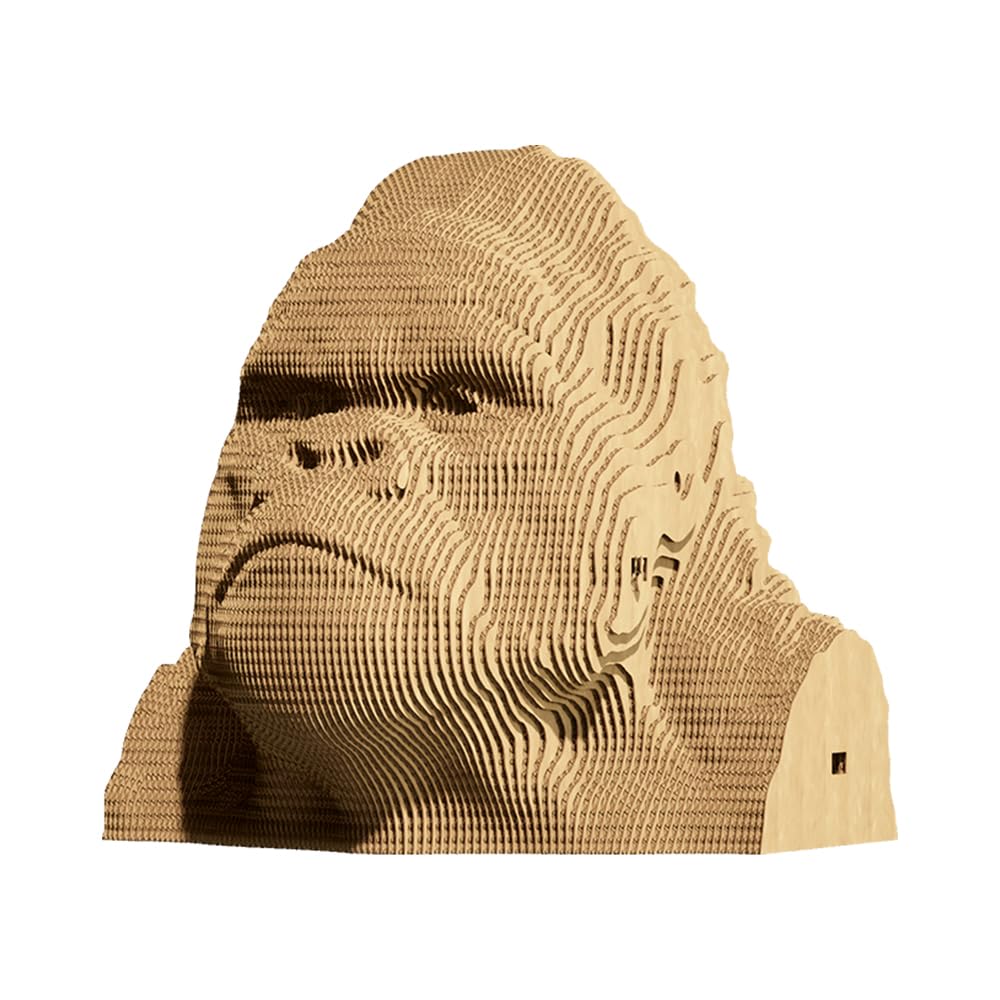Singe Gorille Puzzle 3D en Carton – Maquette à Monter | 116 Pièces, 15 × 15 × 14 cm – Kit Sculpture DIY à Peindre, Matériaux Recyclés, Ados & Adultes, Idée Cadeau Déco