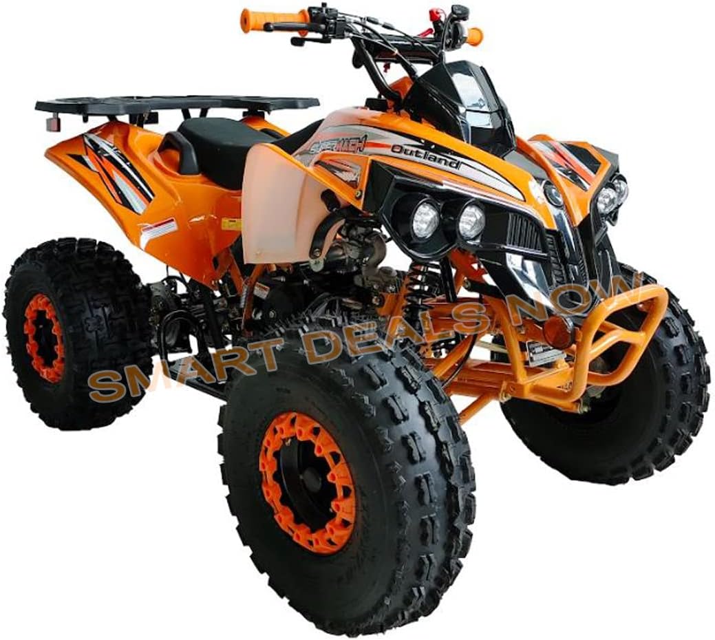 HHH Youth 125cc ATV Fully Automatic with Reverse, Double LED Headlights and Aggressive Tires - Extra Large