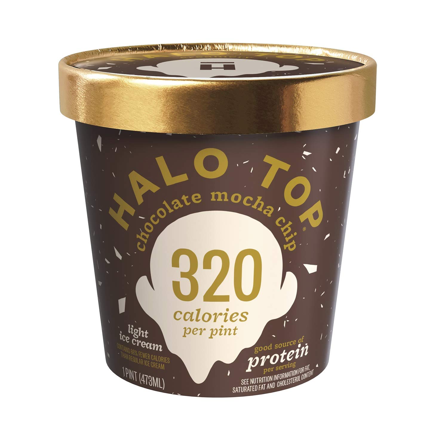 Halo Top Creamery, Mocha Chip, 16 oz (Frozen)