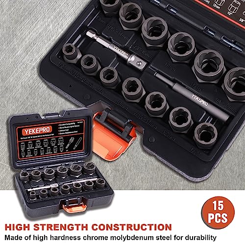 YEKEPRO 15 PCS Bolt Extractor Set